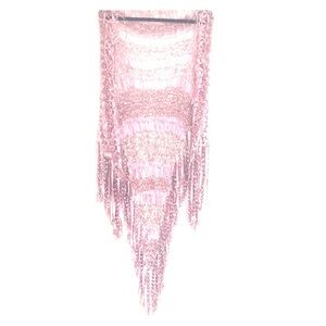 Foxxy Chique Pink & Silver Handwoven Silk & Cotton Shawl Brand New